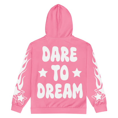 Pink Dare to dream zip hoodie Limited Edition